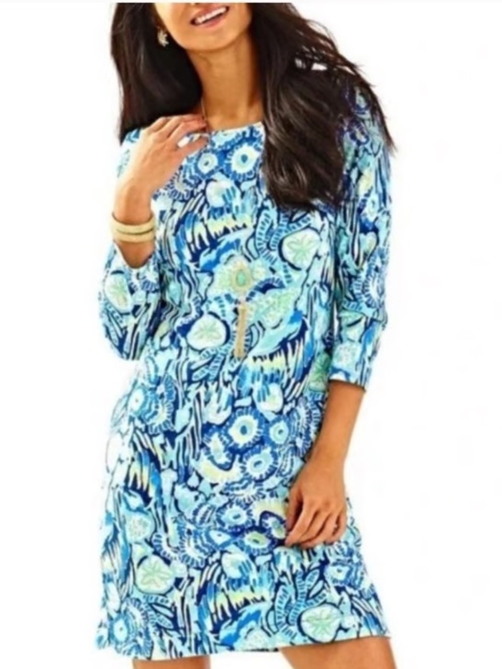 Lilly Pulitzer Marlowe Dress in Blue Green Sunset Swim Size XS